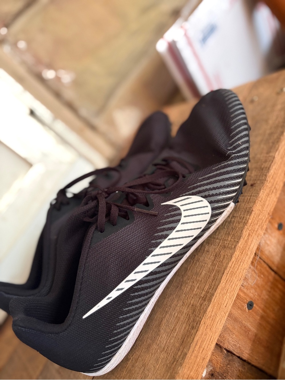 Nike Black and White Sprint Spikes - Picture 1 of 12